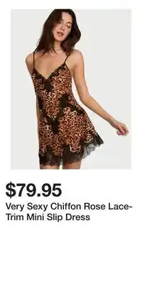 Victoria's Secret Very Sexy Chiffon Rose Lace-Trim Mini Slip Dress offer