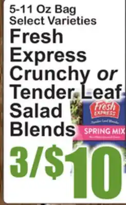 SuperFresh Fresh Express Crunchy or Tender Leaf Salad Blends offer