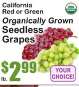 SuperFresh Organically Grown Seedless Grapes offer