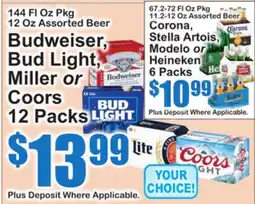 SuperFresh Budweiser, Bud Light, Miller or Coors offer