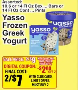 SuperFresh Yasso Frozen Greek Yogurt offer