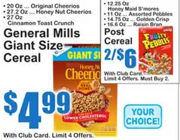 SuperFresh General Mills Giant Size Cereal offer