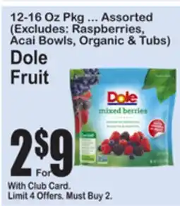 SuperFresh 12-16 Oz Pkg ... Assorted (Excludes: Raspberries, Acai Bowls, Organic & Tubs) offer
