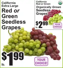 SuperFresh California Red or Green Seedless Grapes offer