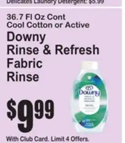 SuperFresh 36.7 Fl Oz Cont Cool Cotton or Active Downy Rinse & Refresh Fabric Rinse offer