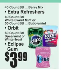 SuperFresh • Extra Refreshers • Orbit • Eclipse Gum offer