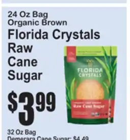 SuperFresh 24 Oz Bag Organic Brown Florida Crystals Raw Cane Sugar offer