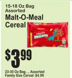 SuperFresh 15-18 Oz Bag Assorted Malt-O-Meal Cereal offer