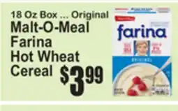 SuperFresh Original Malt-O-Meal Farina Hot Wheat Cereal offer