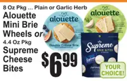 SuperFresh Alouette Mini Brie Wheels or Supreme Cheese Bites offer