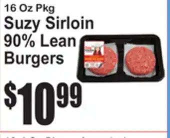 SuperFresh Suzy Sirloin 90% Lean Burgers offer
