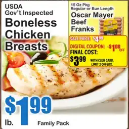 SuperFresh USDA Gov't Inspected Boneless Chicken Breasts offer