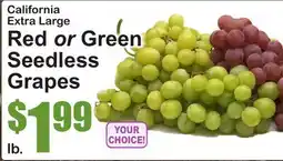 SuperFresh California Extra Large Red or Green Seedless Grapes offer
