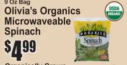 SuperFresh Olivia's Organics Microwaveable Spinach offer