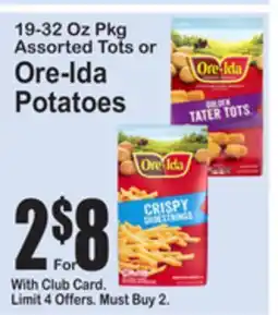 SuperFresh 19-32 Oz Pkg Assorted Tots or Ore-Ida Potatoes offer