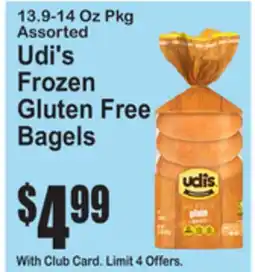 SuperFresh Udi's Frozen Gluten Free Bagels offer
