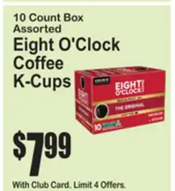 SuperFresh 10 Count Box Assorted Eight O'Clock Coffee K-Cups offer