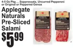 SuperFresh Applegate Naturals Pre-Sliced Salami offer