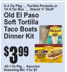 SuperFresh Old El Paso Soft Tortilla Taco Boats Dinner Kit offer