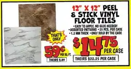 Ollie's 12 X 12 PEEL & STICK VINYL FLOOR TILES offer