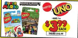 Ollie's UNO SUPER MARIO UNO MINECRAFT offer