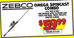 Ollie's ZEBCO OMEGA SPINCAST COMBO offer