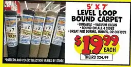 Ollie's 5' X 7' LEVEL LOOP BOUND CARPET offer