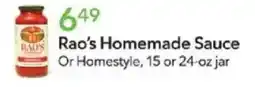 Publix Rao's Homemade Sauce offer