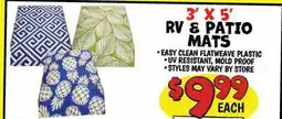 Ollie's 3' X 5' RV & PATIO MATS offer