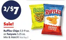 Family Dollar Ruffles Chips 5.5-9 oz. or Funyuns 5.25 oz offer