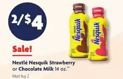 Family Dollar Nestlé Nesquik Strawberry or Chocolate Milk offer
