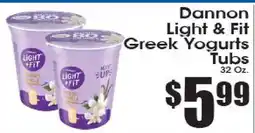 Supremo Foods Inc Dannon Light & Fit Greek Yogurts offer