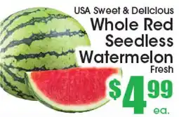 Supremo Foods Inc USA Sweet & Delicious Whole Red Seedless Watermelon offer