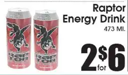 Supremo Foods Inc Raptor Energy Drink offer