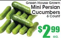Supremo Foods Inc Green House Grown Mini Persian Cucumbers offer