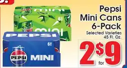 Supremo Foods Inc Pepsi Mini Cans offer