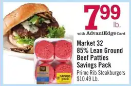 Price Chopper Market 32 85% Lean Ground Beef Patties Savings Pack offer