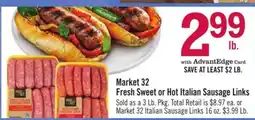 Price Chopper Market 32 Fresh Sweet or Hot Italian Sausage Links offer