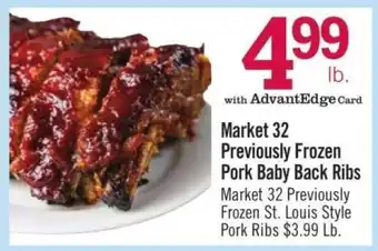 Price Chopper Market 32 Previously Frozen Pork Baby Back Ribs offer