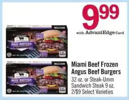 Price Chopper Miami Beef Frozen Angus Beef Burgers offer