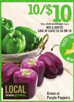 Price Chopper Green or Purple Peppers offer
