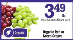Price Chopper Organic Red or Green Grapes offer