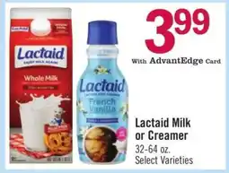 Price Chopper Lactaid Milk or Creamer offer