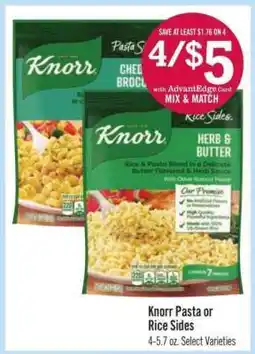 Price Chopper Knorr Pasta or Rice Sides offer