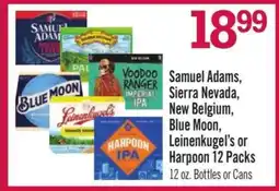 Price Chopper Samuel Adams, Sierra Nevada, New Belgium, Blue Moon, Leinenkugel’s or Harpoon offer