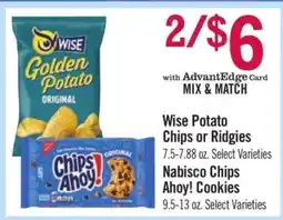 Price Chopper Wise Potato Chips or Ridgies offer