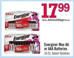 Price Chopper Energizer Max AA or AAA Batteries offer