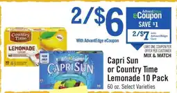 Price Chopper Capri Sun or Country Time Lemonade 10 Pack offer