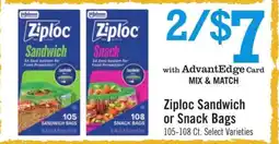 Price Chopper Ziploc Sandwich or Snack Bags offer