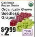 Key Food Organically Grown Seedless Grapes offer